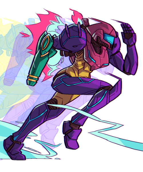 princeofcake:  Did a collab-Metroid-tradeoff-Samus fest thing with my buddy over at @toonimated! Yes. Yes? Yes.  