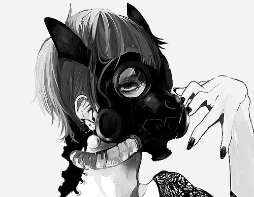 Welcome To Wonderland B&W on Tumblr: Image tagged with manga, anime, black  and white