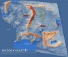 Shaded relief map of Middle-Earth showing Frodo’s journey to Mount Doom.
by @researchremora