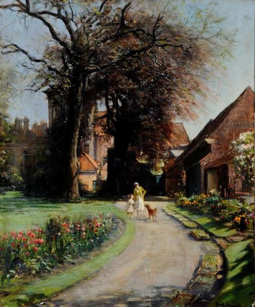 Bar House Garden, Beverley (1914) by Fred Elwell (England, 1870-1958).