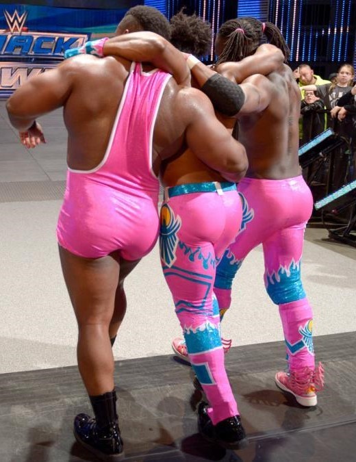 dman41689:  wweassets:  New Day  omg a three course meal  Big E is the main course