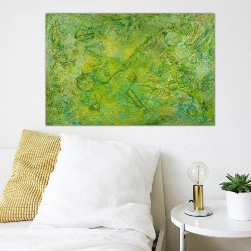 New! 'Citrus Maxima' Interiors #mixedmedia On Canvas Size: 40 H X 60 W X 2 Cm, 15.8" X 23.6" X 0.8"