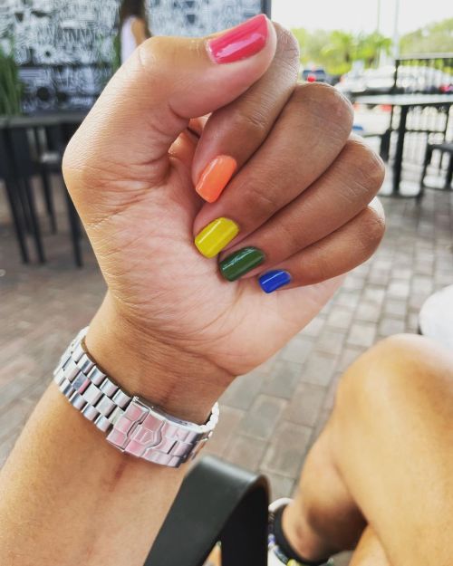 I was in the chair at the nail salon flipping through color swatches like “gay rights!” With this ge