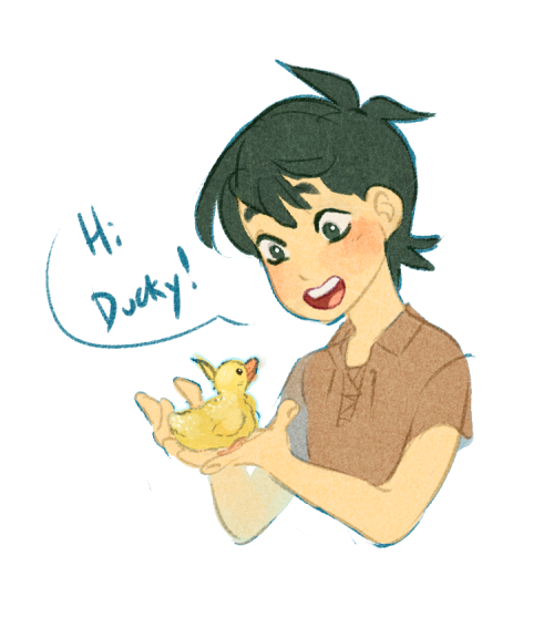 sandflakedraws: when someone (mira) talks about bby Fakir and duckling Ahiru, there is no resisting 
