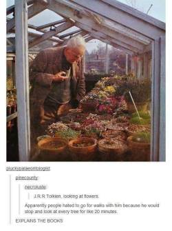 advice-animal:  It takes a long time to do anything with J.R.R Tolkien. And he never does anything unless it is worth taking a long time to do.