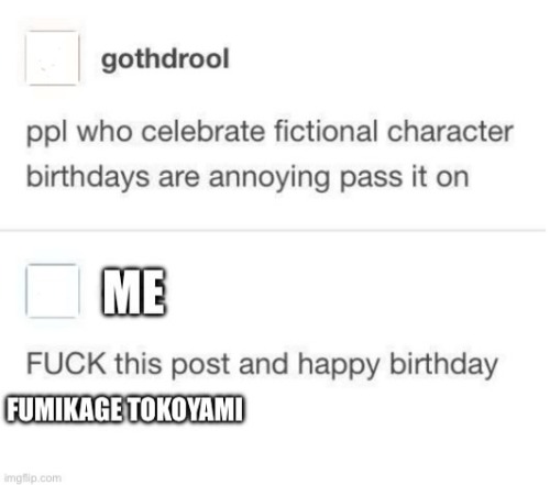 Glad I Came Prepared For This! Happy Birthday Fumikage Tokoyami!