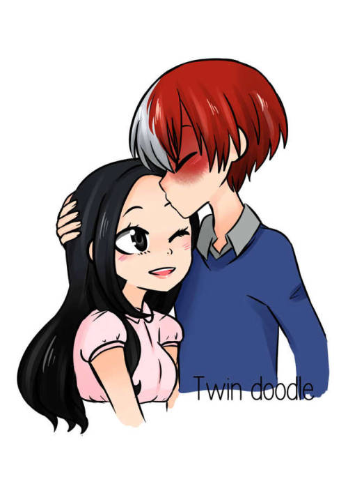 twindoodle:  Its @coachnerd’s and my birthday today!! So a quick Todomomo doodle!