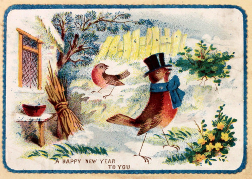 A Happy New Year To You Victorian Scrap c1870