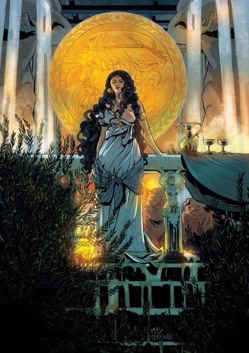 “Circe” _ Homer&rsquo;s Odyssey&mdash; Clip Studio Paint (lineart) - Photoshop C
