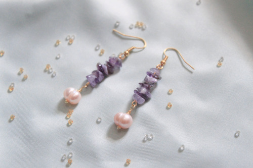 Amethyst items are now in my jewelry shop! Yes, those are real pearls