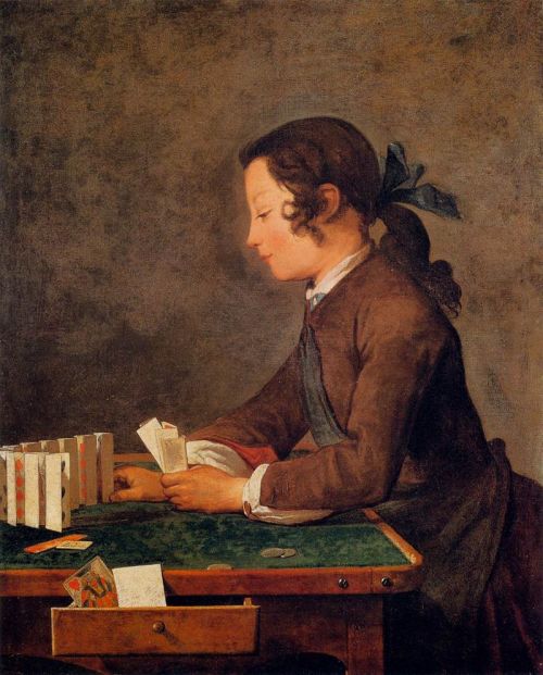 thegreenspinet: Jean-Baptiste-Siméon Chardin, Boy Playing with Cards, 1740Jean-Baptiste-Siméon Cha