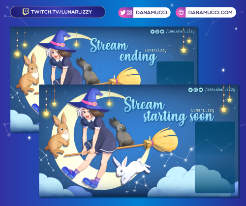 Twitch screens for https://www.twitch.tv/lunarlizzyReally had fun doing this!! 