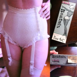 forever-sinned:  (Do excuse the awful and severely unflattering photo!) I ended up buying a pantie girdle today. My first truly vintage lingerie purchase. It has never been worn and was still in it’s original box. I know nothing about Liberty or Diane