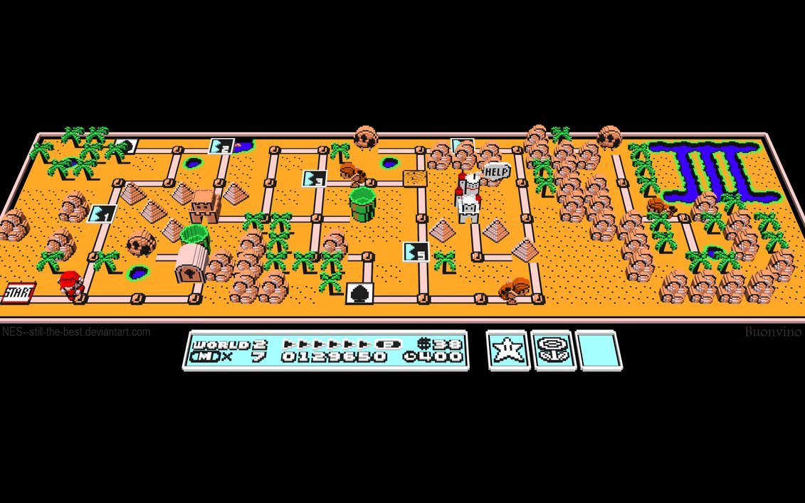 iechofour1:  Mario Overworld Maps Brought Back To Life Using Voxel Art By Flex McCool