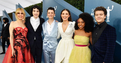 Stranger Things cast photographed at the 2020 Screen Actors Guild Awards, 1.19.20. 