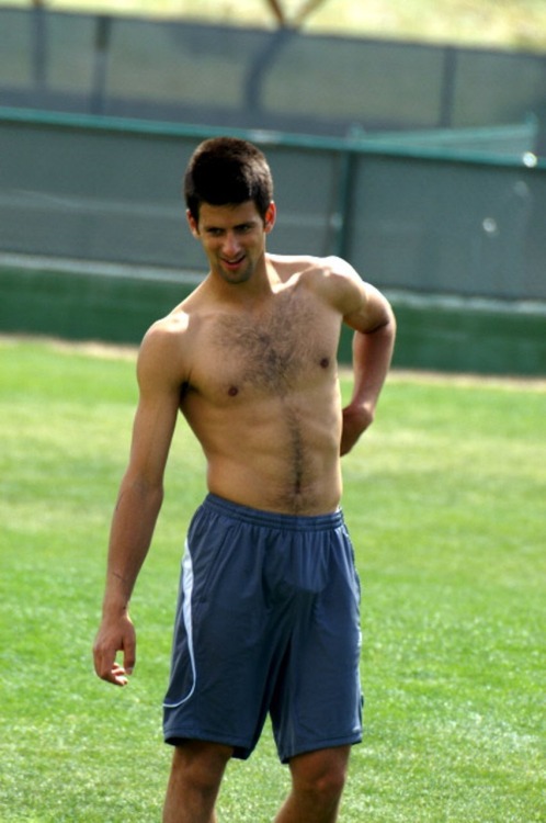 denvergayguy:byo-dk—celebs:  Name: Novak Djokovic  Country: Serbia  Famous For: Professional Athlete (Tennis)  ——————————————  Click to see more of my stuff: Main | Spycams | Celebs Funny | Videos | Selfies