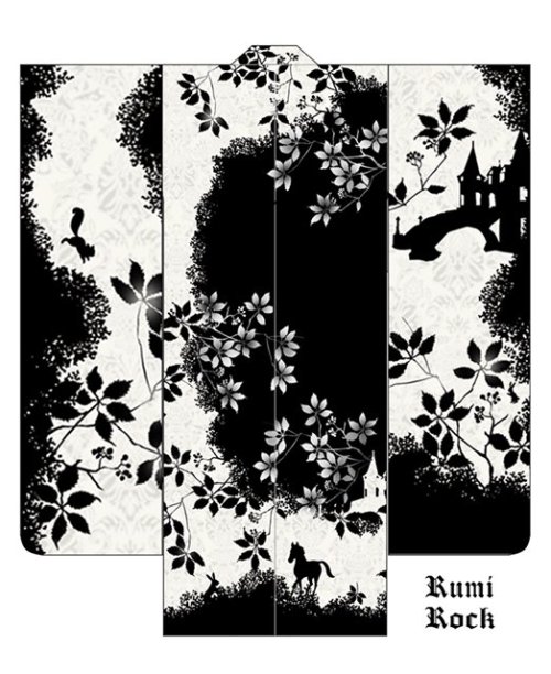 Monochrome fairytale furisode by Rumi Rock. Furisode are usually much sweeter and sugary. This one i