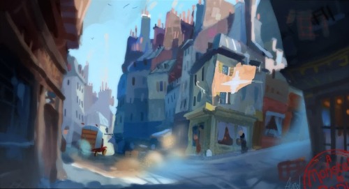 A Monster in Paris colour studies by  Aurélien Predal