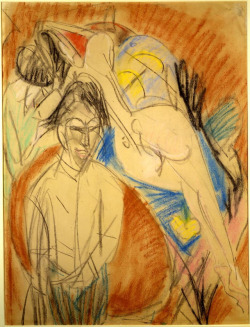 artist-kirchner:  Man and Naked Woman via Ernst Ludwig KirchnerMedium: pastel