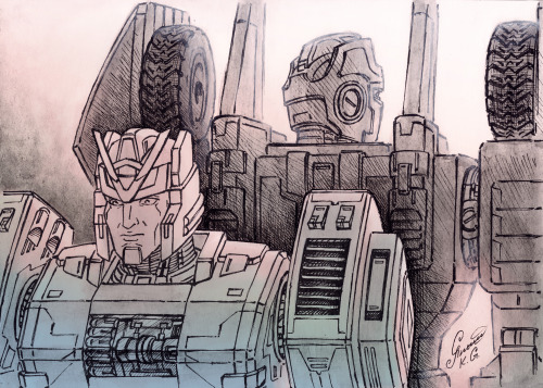 Sixshot and his son Quickswitch who’s also a Six-Changer but an autobot. I don’t know ho