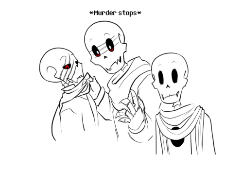 maxladcomics:when someone mentions Papyrus theories around the murder squadImago @the-quiet-kid-dark