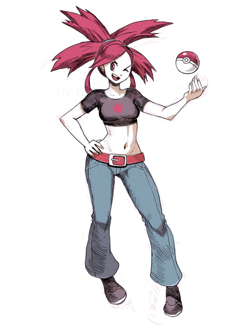 genzoman:  More pokemon sketches! Flannery / Asuna   sexy fire type~ ;9