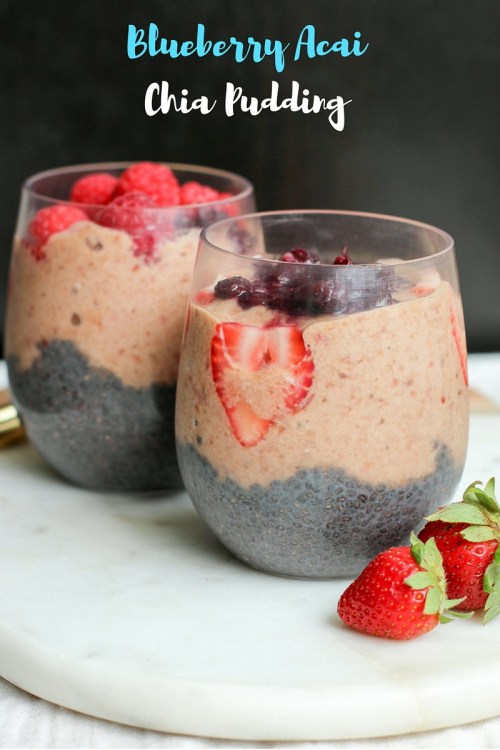 Blueberry Acai Chia Pudding with Nice Cream