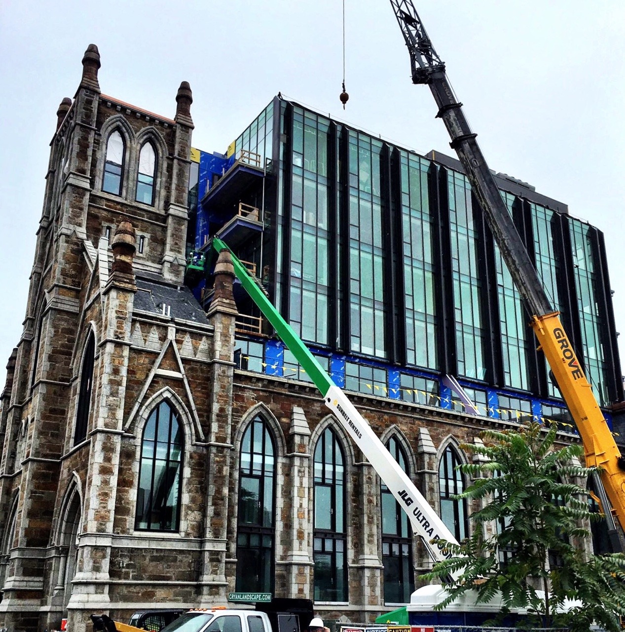 fencehopping:  This church being converted into condo units in the South End, Boston