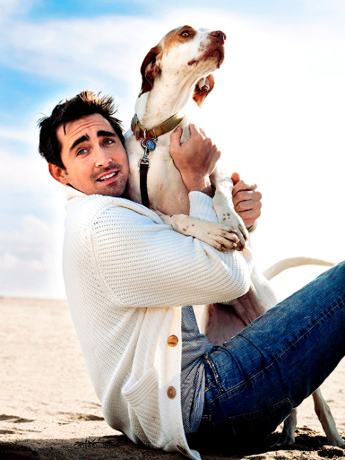 paceofbase:Lee Pace with his dog, Carl, photographed by Walter Chin for Men’s Vogue