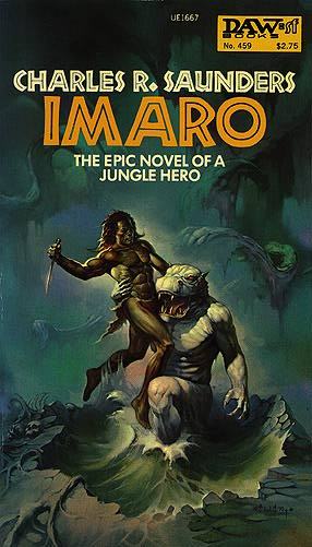 vintagegeekculture:In the 70s, DAW published Charles R. Saunders’s fantasy series about Imaro, a bla
