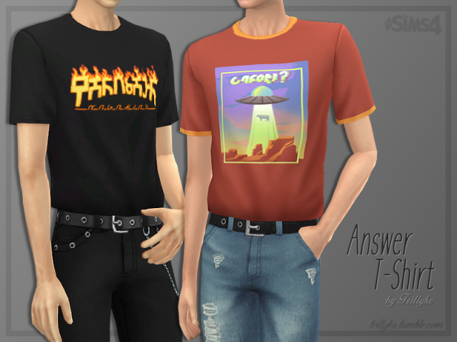 trillyke: Answer T-Shirt Male version of my... - Sims 4 Maxis Match CC