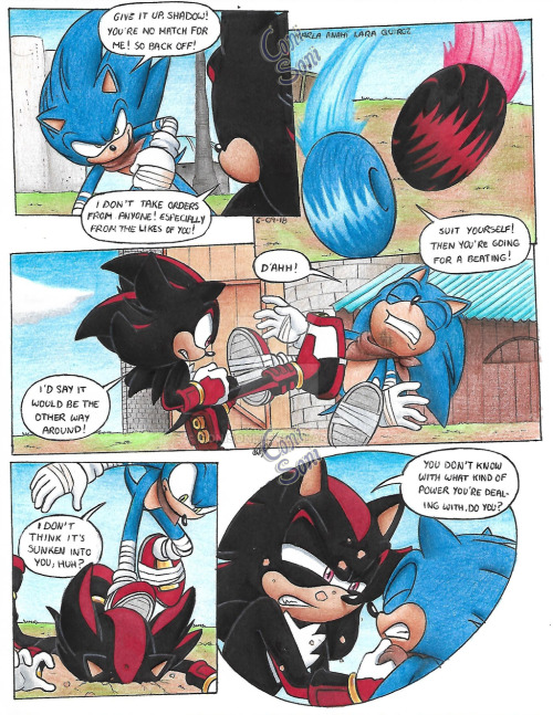 Sonic VS ShadowMini comic of the 2 swapping body`s.