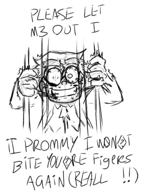 Absolutely Unhinged Spamfries Doodle,, Would You Let Him Free :)