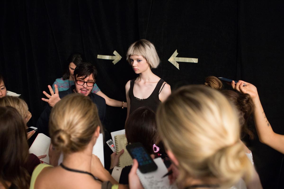 All signs point too… Photo by Landon Nordman backstage at Marc Jacobs Spring 2014.