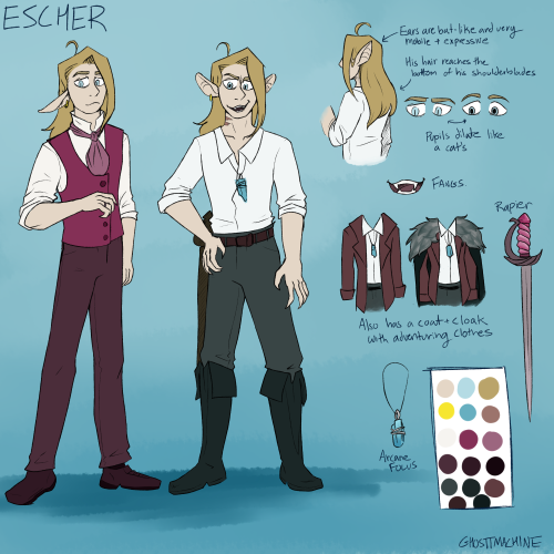 I FINALLY made a ref sheet like a Responsible Artist for Escher, wahoo