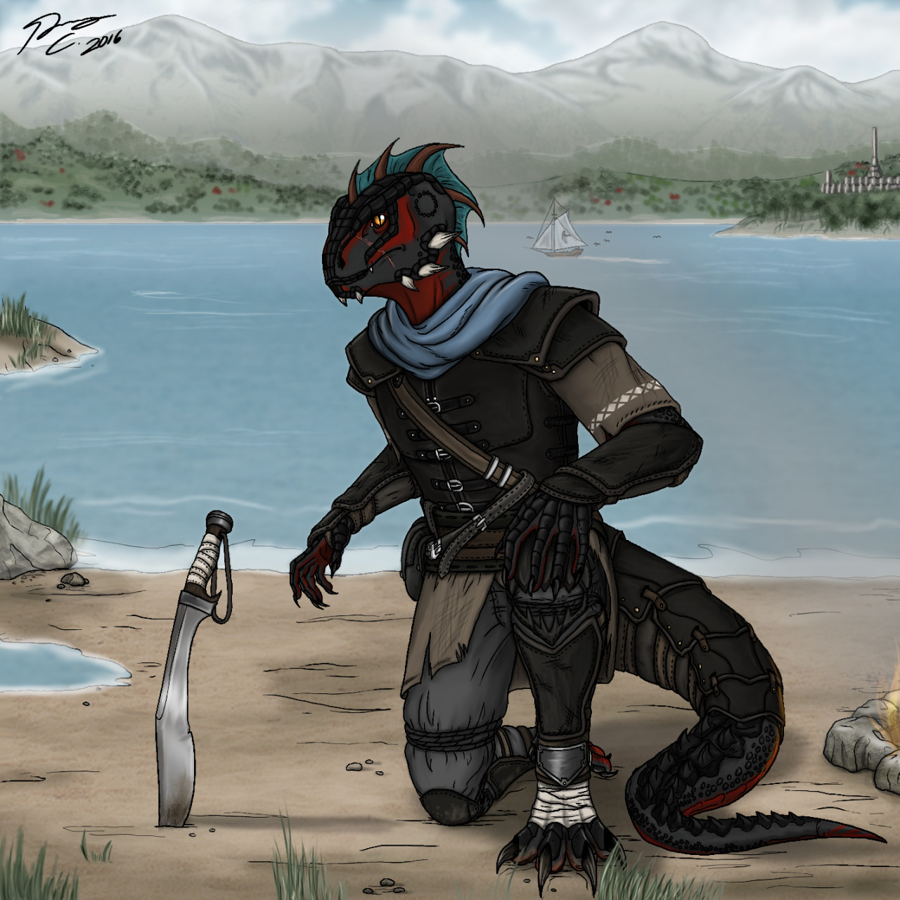 itsalwaysgarytime:  All finished! The Argonian known as Kurei / Sharpens-His-Tongue