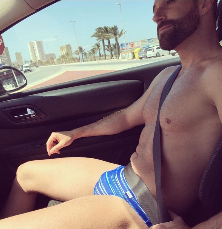 thong-jock:  Hikin’, bikin’, boatin’ and drivin’ in just a thong!