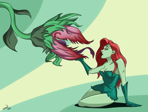 joxster-blog:My first pic of Poison Ivy with her cute killer plant  :)   