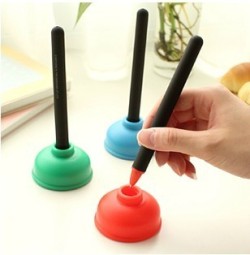 coolfeelgift:  Plunger Sucker Pen Holder