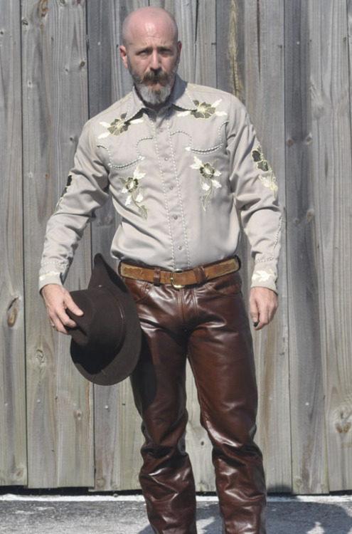 November 28, 2013.  Leather Cowboy Series.  Custom leather pants by Jason Pelky of Leatherwerks, Ft.