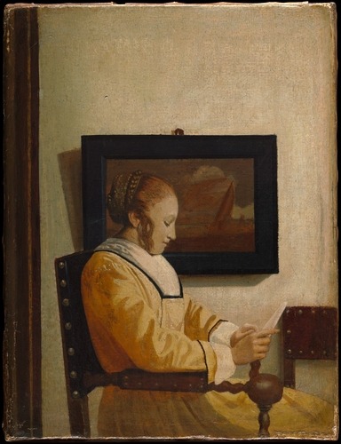 A Young Woman Reading, Johannes Vermeer, European PaintingsThe Jules Bache Collection, 1949Size: 7 &