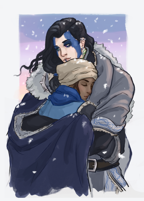 orphanmaker:beau: yasha :( it’s cold :(yasha: do you want…to…[lifts cloak]beau: okayyyyy :)