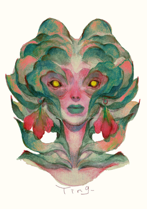 julywoods:My original watercolor head designs