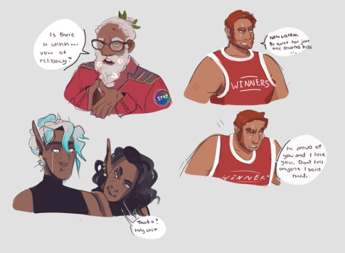 foxaes:First half doodles before it got Wild[ID: drawings of Merle, Magnus, and Taako and Lup. Merle