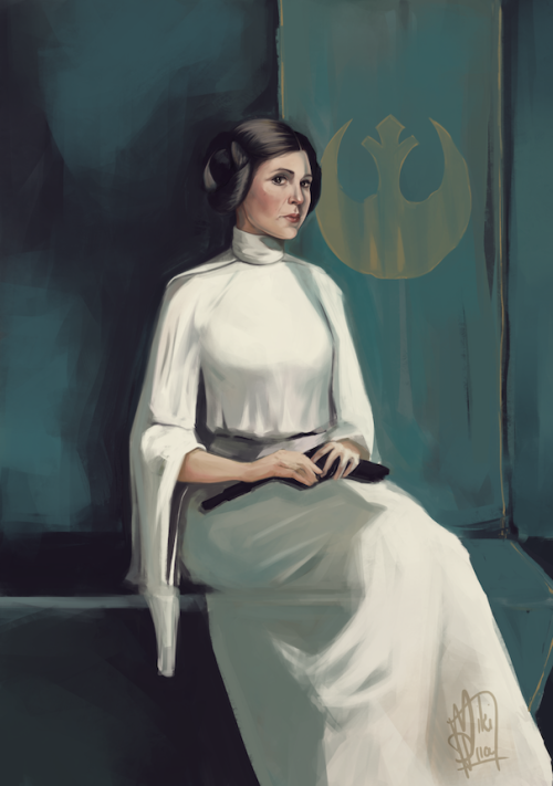 mikiprice: Princess Leia. I posted the time lapse of this painting, but I never got around to postin