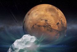 crookedindifference:  Comet buzzes by Mars