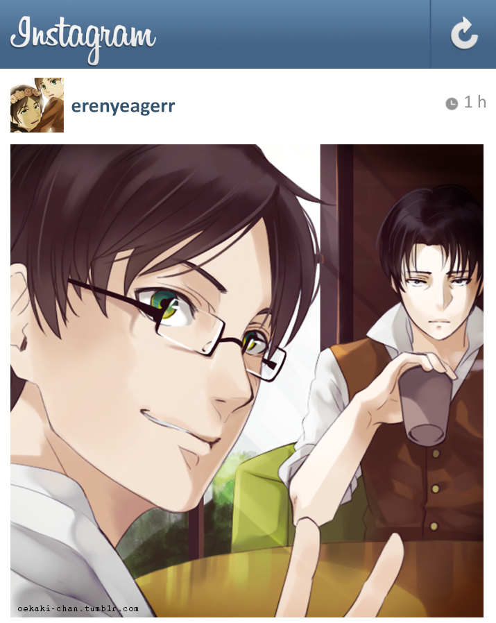 oekaki-chan:  Eren with glasses is my weakness.. 