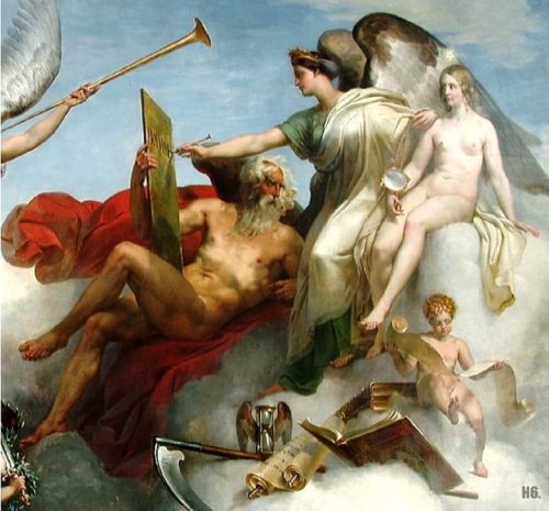 hadrian6:Detail : France victorious. 1828. Merry Joseph Blondel. French. 1781-1853.ceiling mural. Lo