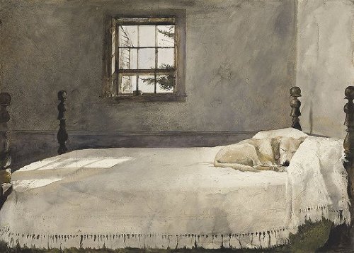 raffaella342utopie:Andrew WyethAndrew Wyeth, Master Bedroom, 1965, Watercolor