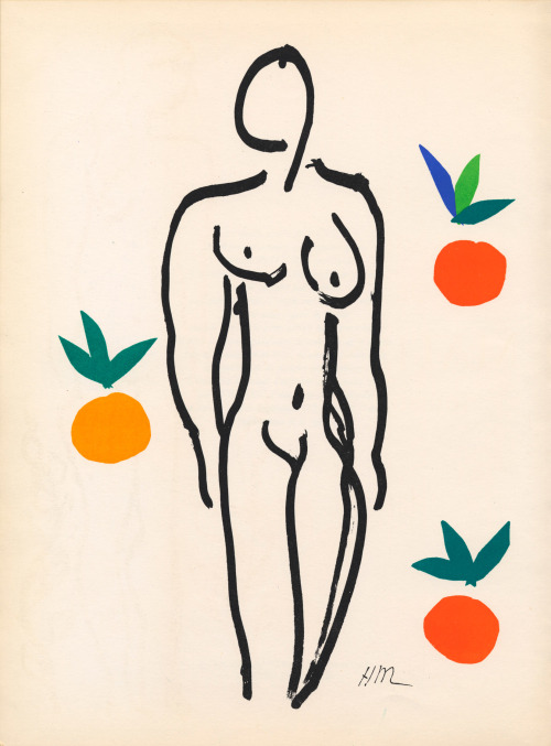 tri-ciclo:  Nu aux oranges, 1952-53Gouache decoupee and india ink Henri Matiise